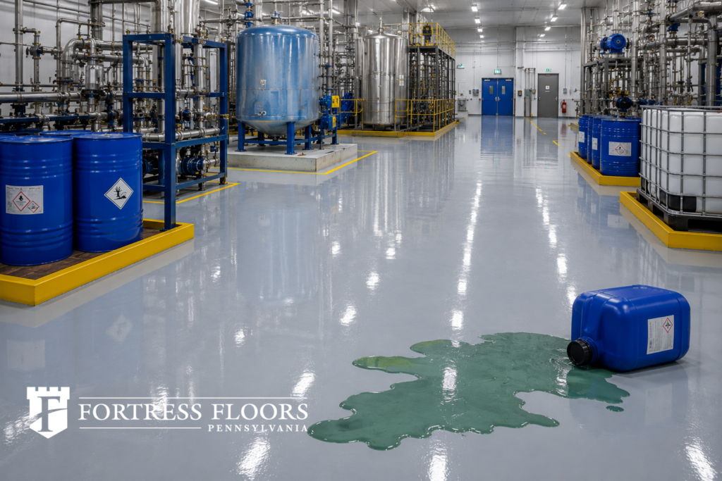 Chemical resistant flooring