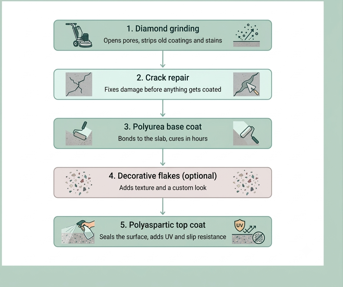 concrete floor coating process