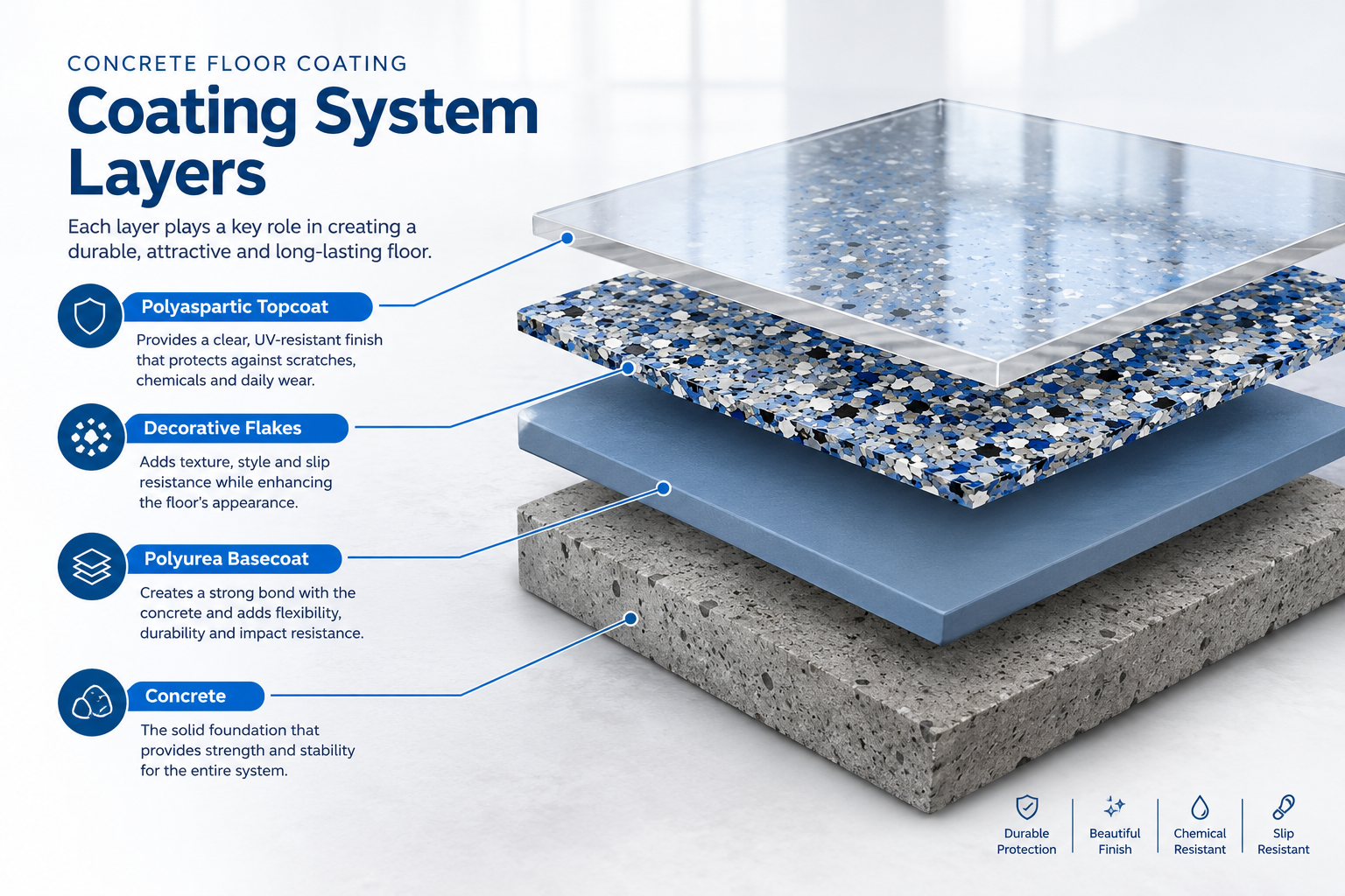 Concrete Floor Coating System Layers